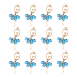EEE ELECRELIVE 20pcs Ballet Dancer Pendant Ballerina Crystal Rhinestone Charms Ornaments for DIY Earring Necklace Bracelet Keychain (Deep Sky Blue)