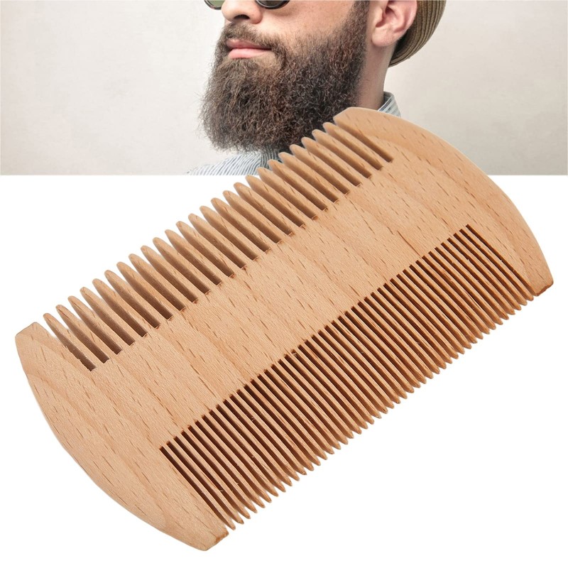 Lice Comb, Wooden Beard Comb, Professional Portable Double Sided Fine