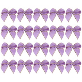 PATIKIL 50 Pcs Solid Ribbon Bows 1 Inch Small Twist Tie Bows Craft Bows for DIY Gift Wrapping Wedding Birthday Valentine's Day Mother's Day, Light Purple