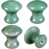 mookaitedecor Set of 2 Green Aventurine Crystal Mushroom Cabinet Knobs