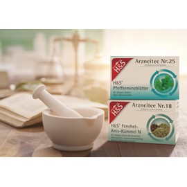 H&S Fenchel-Anis-Kümmel Tee N und H&S Pfefferminzblätter: Tee Bundle zur Anwendung bei krampfartigen Magen-Darm- und Gallenbeschwerden, je 20 Beutel
