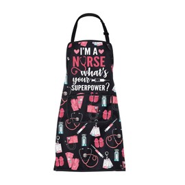 ENSIANTH Nurse Apron with Pockets I'm A Nurse What's Your Superpower Cooking Kitchen Chef Housewarming Apron with Pockets (24109 Nurse Apron)