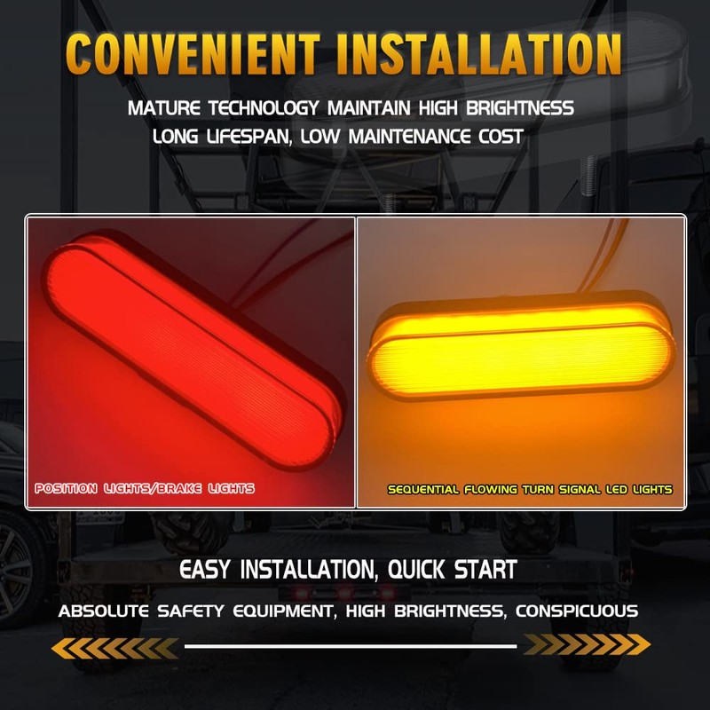 Fiber LED Rear Marker Lamp Tail Lamp 12V 24V Compatible