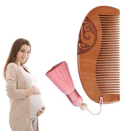 NJCXOLA Geburtskamm Gegen Wehenschmerzen, Holzkamm, Geburtskamm Holz Wehengeschenke für Frauen Wehenkamm Geburtskamm Wehen und Entbindungsutensilien für Werdende Mütter(Rosa, Bodhi-Perlen)