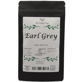 Earl Grey Black Loose Leaf Tea, Bergamot Oil, Resealable Pouch (100g) Ceylon Sri Lanka Leaves