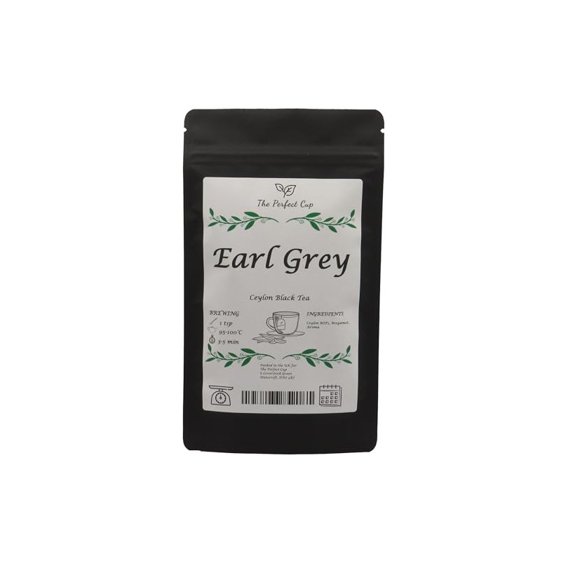 Earl Grey Black Loose Leaf Tea, Bergamot Oil, Resealable Pouch