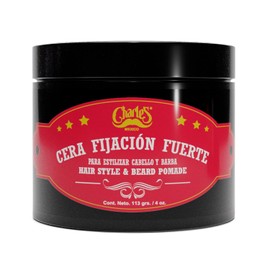 Charle's - Cera Fijación Fuerte 113g - Pomada para cabello - Aroma a vainilla - Con aceite de ricino - Base agua