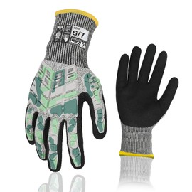 Graloky 2 Pairs Safety Work Gloves, Impact Gloves for Men Women, Cut Resistant Non-Slip Heavy Duty Gloves with Nitrile Grip, Touch Screen Gloves with Impact Protection for Mechanic Construction, Large