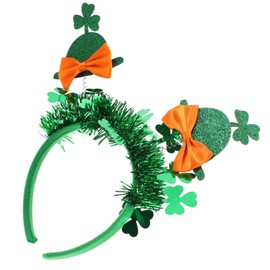 SAFIGLE Irish Day Headdress Fedora Hats for Men St Patricks Day Head Band Wide Headbands for Women Saint Patricks Day Knotted Christmas Headband Bow Headband Mini Top Hat Headband Cloth