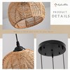 3-Light Mini Hemp Rope Woven Pendant Light Kitchen Island,3 Dome