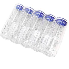 Compact Coin Holder with 5 Coin Sorter, Suitable for Waiters, Taxi, Bus, Amusement Park Vendors, Street Vendors, Plastic, Clear