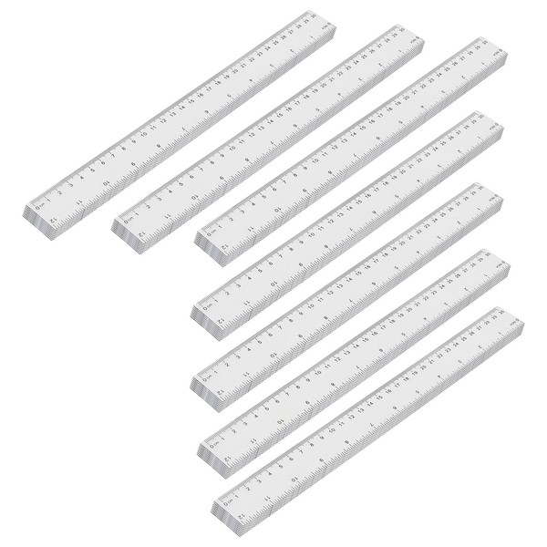 MUKCHAP 50 Pack 30cm/12 Inch Clear Plastic Ruler, Metric Rulers