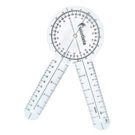 FISIOTLETA | Goniómetro de Ángulos Articulares Profesional para Fisioterapia y Rehabilitación | Medidor Preciso de Movimiento de Rodilla, Codo, Hombro y Muñeca | Herramienta Médica Transparente de Alta Exactitud