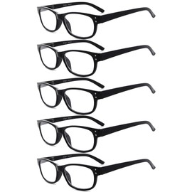 Eyekepper 5-pack Retro Vintage Lesebrille mit Federscharnieren Schwarz +4.00