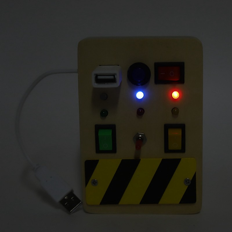 Light Switch Sensory Board Electric Wooden LED Early Education Color