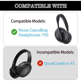 Aiivioll NC700 Ohrpolster für Bose 700 Ersatz-Ohrpolster, kompatibel mit Bose Wireless Noise Cancelling Headphones 700 Kopfhörer-Ohrpolster, Ersatz-Ohrpolster aus Protein-Leder (Schwarz)