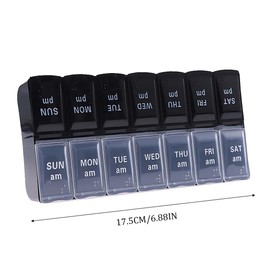 GNALIA 1 x 7-day tablet weekly box, tablet box, 14 compartments for medication, vitamins, fish oil, dietary supplements, etc.