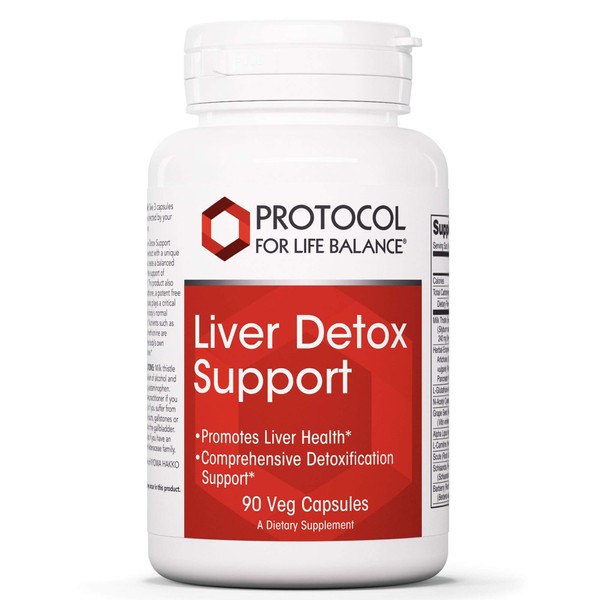 Protocol For Life Balance - Liver Detox Support - with Milk Thistle Extract, Antioxidant Formula to Support The Liver, Stress Management, Relaxation, and Helps with Weight Loss - 90 Veg Capsules