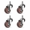 4-Piece Furniture Caster Wheels – 360° Swivel Soft Rubber Casters