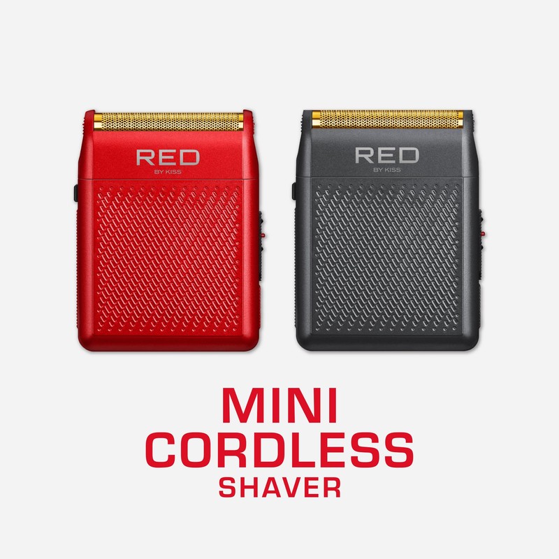 RED by Kiss Cordless Mini Shaver for Men, Compact High-Precision,