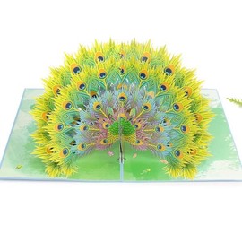 ETA 3D Peacock Pop up Card, 3d Animal Birthday Card for Friend, Girlfriend, Wife, Husband Mum, Dad, Grandma, Teacher, Mother Day, Anniversary, Thinking of You, Thank you, A39 (A39)
