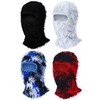 Fourluoo 4 Pcs 1-Hole Ski Mask Distressed Balaclava Winter Knitted