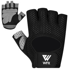 WFX Cycling Gloves Bike Gloves Mountain Road Bike Gloves Anti-slip Shock-absorbing Pad Breathable Half Finger Bicycle Biking Gloves for Men & Women (Medium, Black)