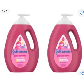 JOHNSON'S 2 Pack Shampoo Johnson's Gotas de Brillo 1 Litro /33oz.