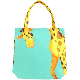 Giraffe Gifts for Women - Funny Giraffe Decor - Giraffe Lover Gift Bag for Women - Canvas Reusable Large Tote Bag for Grocery Shopping Beach - Book Tote Bag - Sophie the Giraffe (Green - Giraffe)