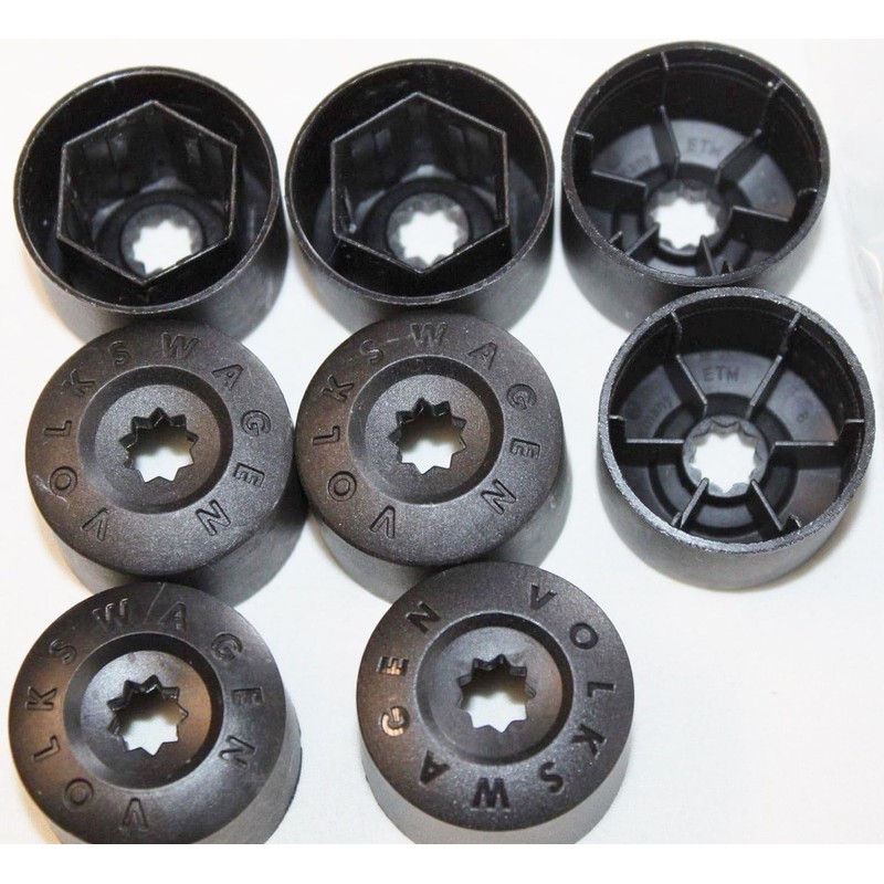 Genuine VW Volkswagen Engraved Alloy Wheel Bolt Cap Covers 17mm