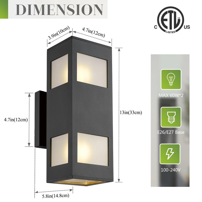 harriet Porch Lights Outdoor Modern - IP64 Waterproof Aluminum and