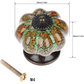 Mgoodoo Ceramic Door Knob Antique Pumpkin for Cabinets Cupboard Dresser Drawers Kitchen Furniture Handles Pulls (10 Pcs, Green)
