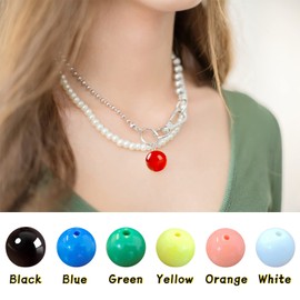 200 Pieces 12mm Acrylic Beads with 2.0mm Large Hole, Multicolor Mix Acrylic Round Loose Spacer Beads for Bracelets Necklaces Earring Jewelry Making Supplies - Assorted Color Random Quantity