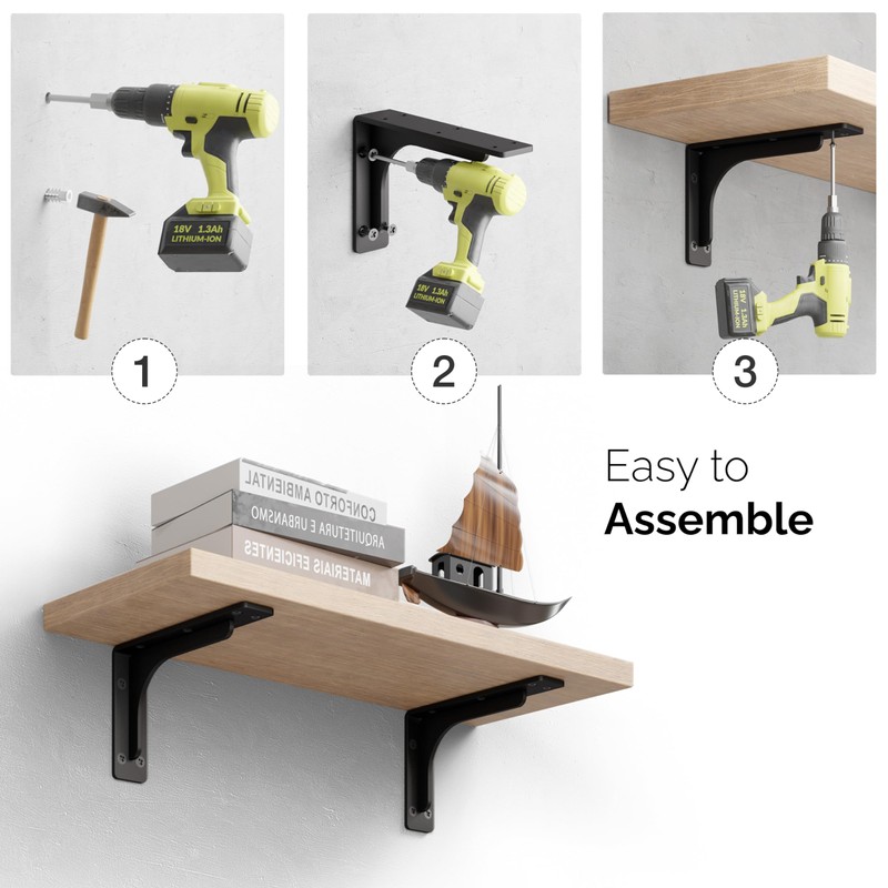 BATODA 10" x 6" L Bracket with Beam - Shelf