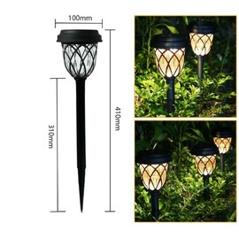 Solar Lights Outdoor Pathway Lights LED Waterproof Acrylic Lamp Head Stainless Steel Stake for Yard Garden Landscape Path Walkway Driveway Patio Lawn, Warm Light