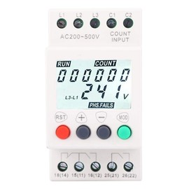 YWBL-WH RD6-W LCD Display Under Over Voltage Phase Sequence Protector 3 Phase Voltage Monitor Relay 208-480VAC