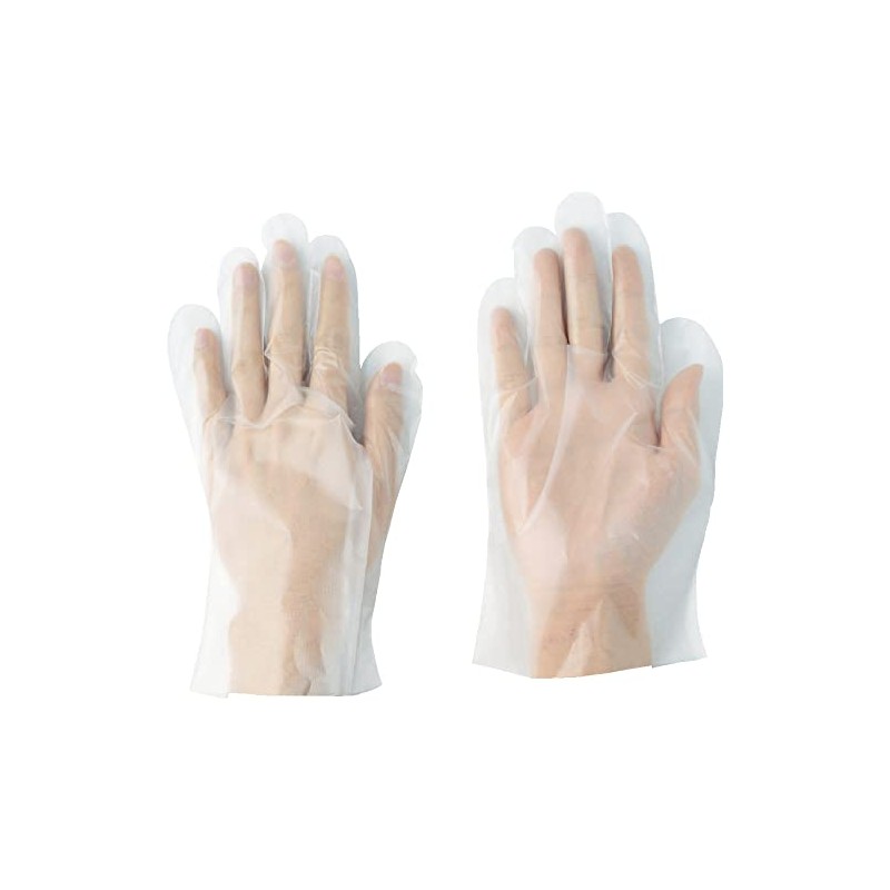 Kawanishi Kogyo #2013 Polyethylene Gloves, Embossed, 100 Pieces, Clear, M