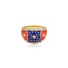 JINAO American Flag Rings for Men 14K Gold-Plated - Patriotic