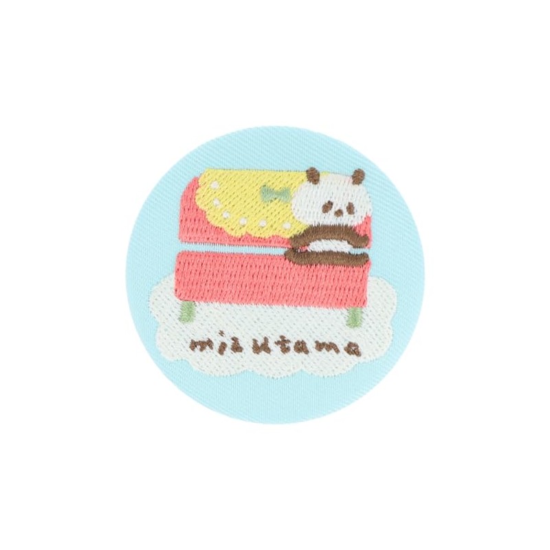 Sunstar Stationery mizutama S8346917 Can Badge Embroidered, Light Blue