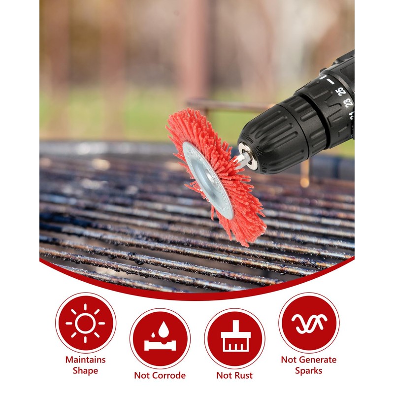 AOKLIT 18 Pack Nylon Filament Abrasive Wire Brush Wheel &