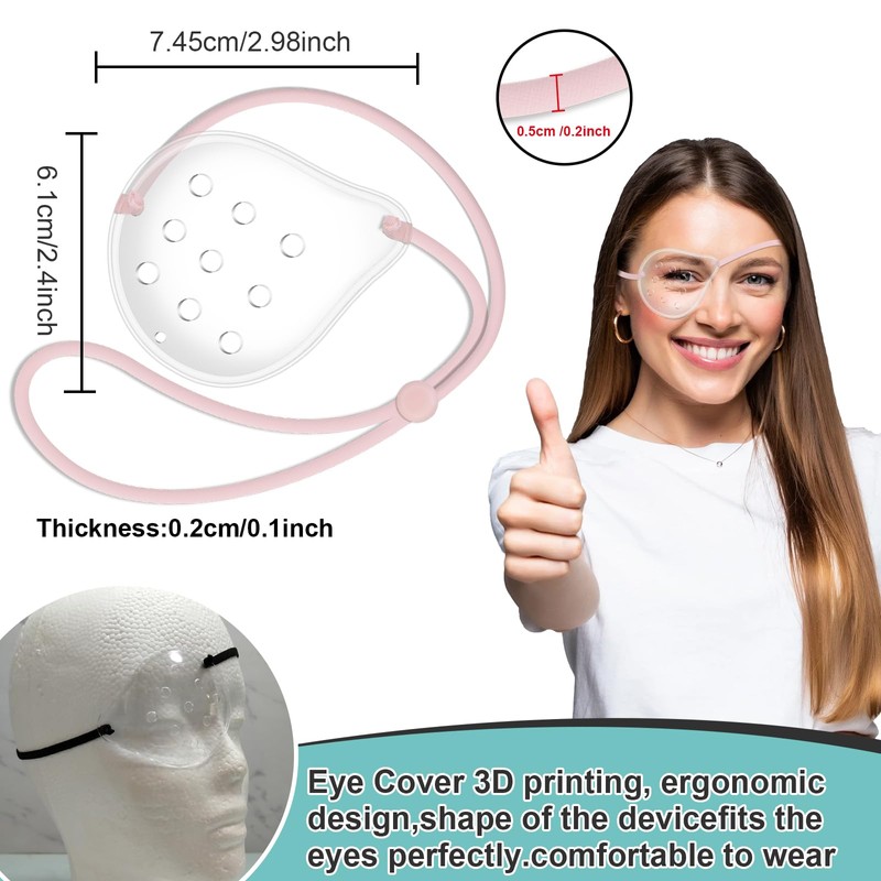 2pcs Clear Eye Shield After Cataract Surgery, Breathable Eye cover
