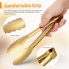 Luxshiny 4pcs Golden Stainless Steel Serving Tongs for Cooking, BBQ,