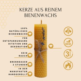 8 Set Kerzen aus Bienenwachs| Honigkerzen| Stumpenkerzen| Bienwachskerzen| Bienenwachs kerze|Geschenke für Frauen, Herren|Weihnachtsgeschenk (Bienenwachskerzen L)