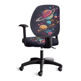 ELEDIZI Galaxy Office Chair Covers - 2 Piece Slipcovers for Desk, Guest & Gaming Chairs - Universal, Stretchable