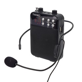 THANKO PRLU25SBK Multifunctional Portable Amplifier for On-site Recording and Playback, Handsfree, Small Speaker, Mic, Event, Tour Guide, Seminar, Lectures