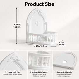 1Pc Acrylic Mini Floating Shelf, No-Drill European Court Wall Mount Bracket