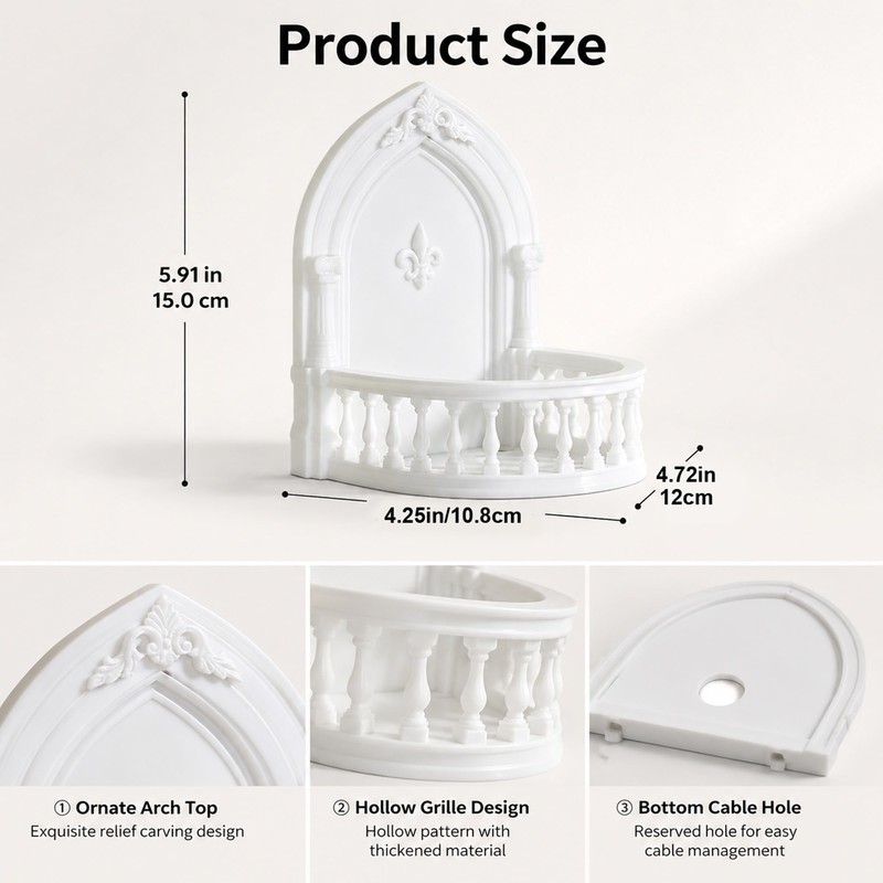 1Pc Acrylic Mini Floating Shelf, No-Drill European Court Wall Mount