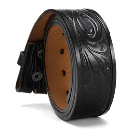 Ssumday Western Cowboy Black Style Belts for Men Women Female Girl Ladies Cowgirl Belt Buckle Jeans Pants without Buckle(A-WKBK-XXL)