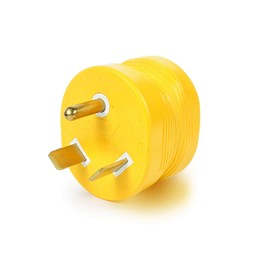 Camco PowerGrip 30AM/15AF Camper/RV Electrical Adapter | Features 30-Amp Male & 15-Amp Female Connections | Designed w/Non-Slip Grooves & Contoured Ends for Easy Removal | Rated for 125V/1875W (55233)
