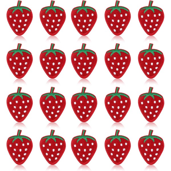 Strawberry Patches,30 PCS Strawberry Patches Iron On,Cute Red Strawberry Applique